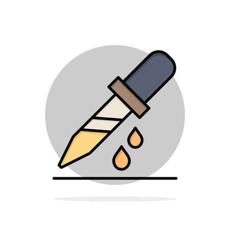 Drop, Dropper, Medical, Medicine Abstract Circle Background Flat color Iconのイラスト素材