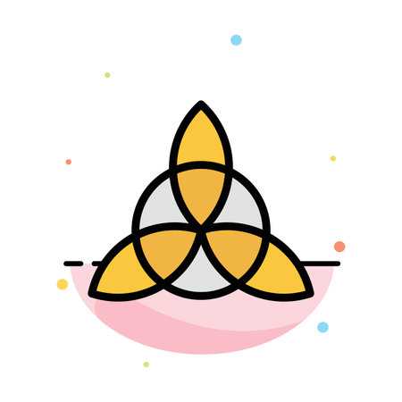 Celtic, Ireland, Flower Abstract Flat Color Icon Templateのイラスト素材