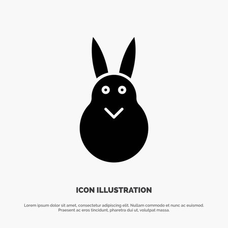 Bunny, Easter, Easter Bunny, Rabbit solid Glyph Icon vectorのイラスト素材