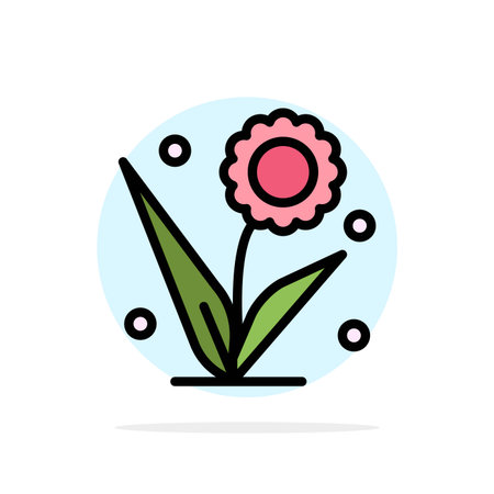 Flora, Floral, Flower, Nature, Spring Abstract Circle Background Flat color Iconのイラスト素材
