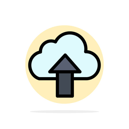 Arrow, Upload, Up, Cloud Abstract Circle Background Flat color Iconのイラスト素材