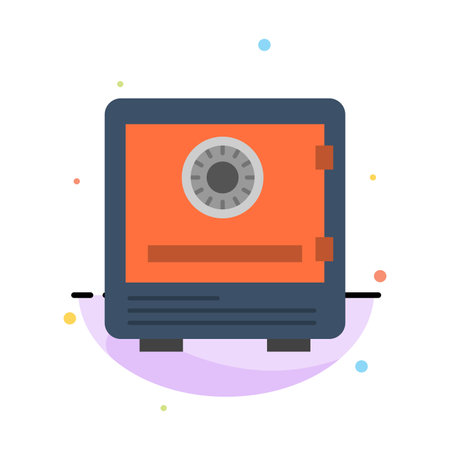 Safe, Bank, Deposit, Lock, Money, Safety, Security Abstract Flat Color Icon Templateのイラスト素材