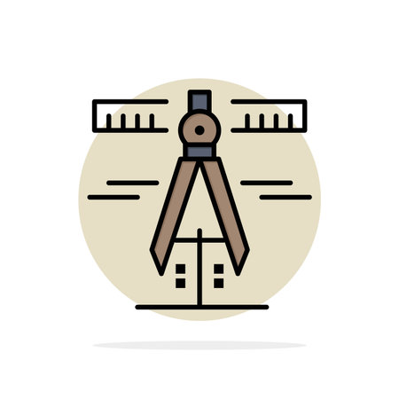 Calipers, Geometry, Tools, Measure Abstract Circle Background Flat color Iconのイラスト素材