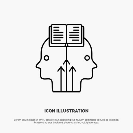 Mind, Reading, Programming, Man Line Icon Vectorのイラスト素材