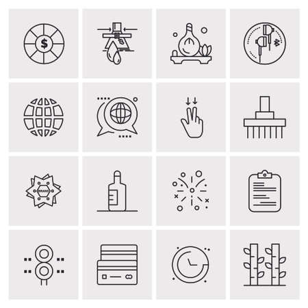 16 Universal Business Icons Vector. Creative Icon Illustration to use in web and Mobile Related project.のイラスト素材