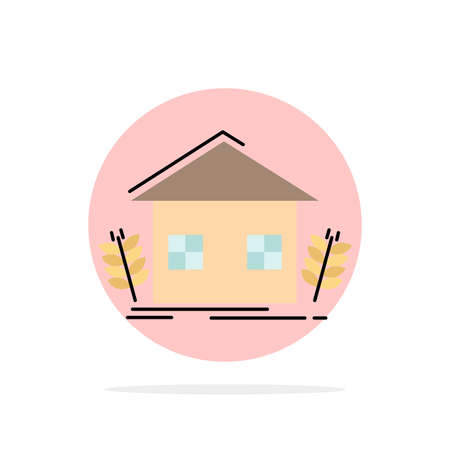 agriculture, urban, ecology, environment, farming Flat Color Icon Vectorのイラスト素材