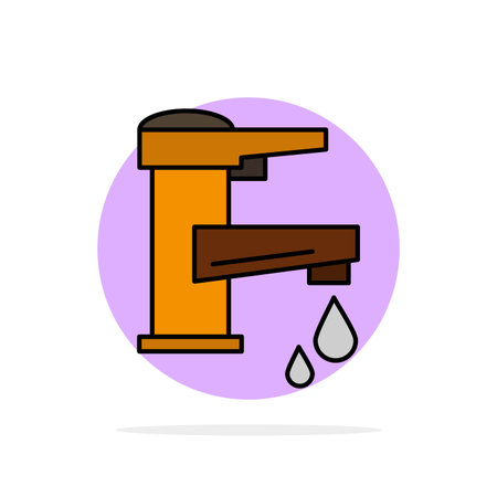 Tap water, Hand, Tap, Water, Faucet, Drop Abstract Circle Background Flat color Iconのイラスト素材