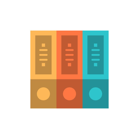 Files, Archive, Data, Database, Documents, Folders  Flat Color Icon. Vector icon banner Templateのイラスト素材