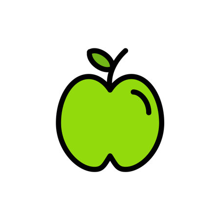 Apple, Education, School, Study  Flat Color Icon. Vector icon banner Templateのイラスト素材