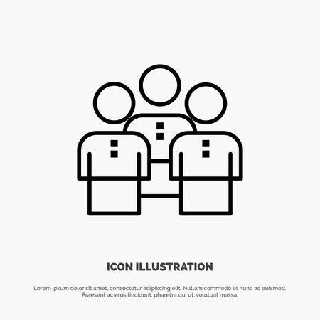 Friends, Business, Group, People, Protection, Team, Workgroup Line Icon Vectorのイラスト素材