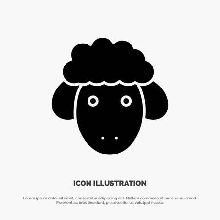 Easter, Lamb, Sheep, Spring solid Glyph Icon vectorのイラスト素材