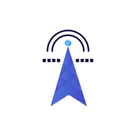 Electric Tower, Electricity, Power, Tower, Computing  Flat Color Icon. Vector icon banner Templateのイラスト素材
