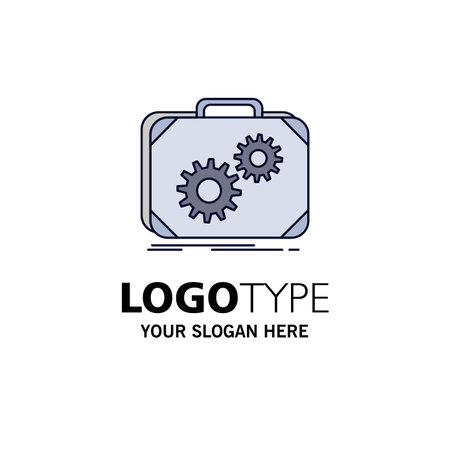 Briefcase, case, production, progress, work Flat Color Icon Vectorのイラスト素材
