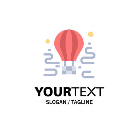 Air, Airdrop, tour, travel, balloon Business Logo Template. Flat Colorのイラスト素材