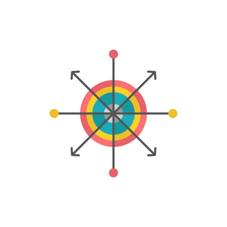 Focus, Board, Dart, Arrow, Target  Flat Color Icon. Vector icon banner Templateのイラスト素材