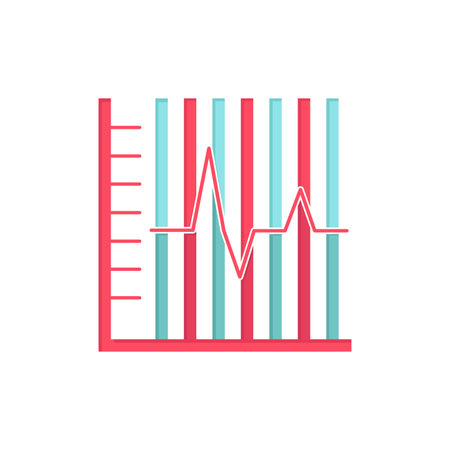 progress, report, statistics, patient, recovery Flat Color Icon Vectorのイラスト素材