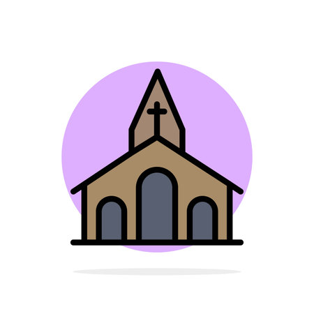 Church, Celebration, Christian, Cross, Easter Abstract Circle Background Flat color Iconのイラスト素材