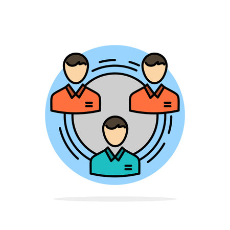 Team, Business, Communication, Hierarchy, People, Social, Structure Abstract Circle Background Flat color Iconのイラスト素材