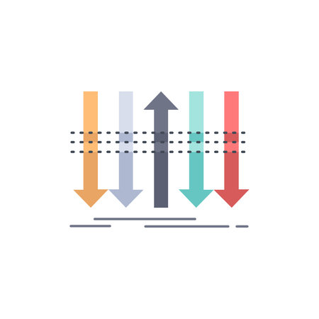 Arrow, business, distinction, forward, individuality Flat Color Icon Vectorのイラスト素材