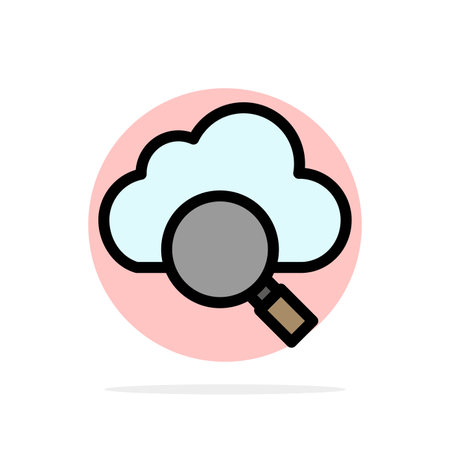 Cloud, Search, Research Abstract Circle Background Flat color Iconのイラスト素材