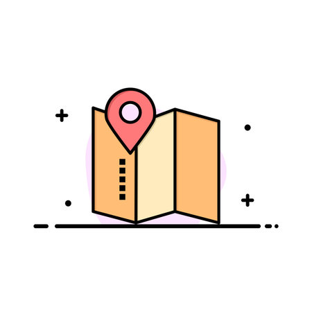 Location, Map, Service Pin Business Logo Template. Flat Colorのイラスト素材
