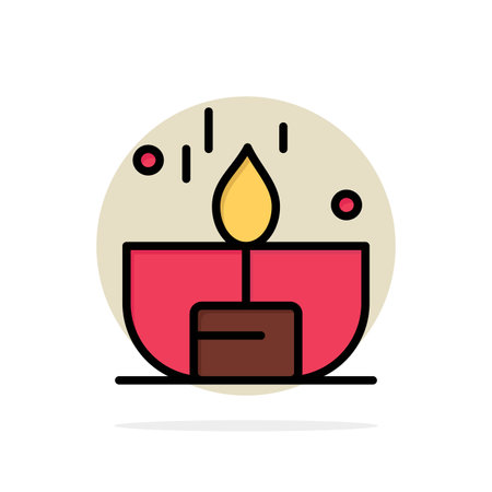 Candle, Dark, Light, Lighter, Shine Abstract Circle Background Flat color Iconのイラスト素材