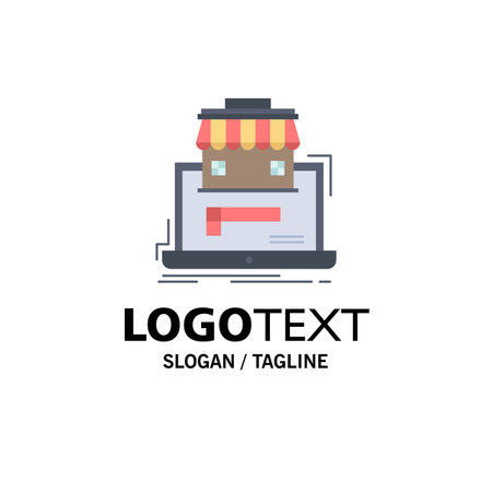 business, marketplace, organization, data, online market Flat Color Icon Vectorのイラスト素材