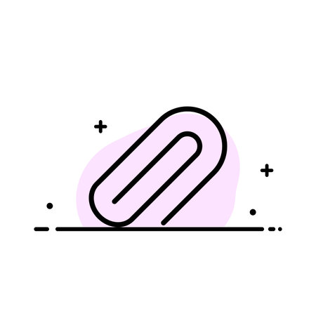 Clip, Metal, Paper, Pin  Business Flat Line Filled Icon Vector Banner Templateのイラスト素材