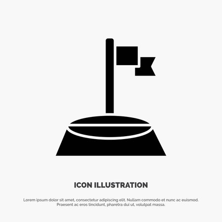 Corner, Flag, Golf, Sport solid Glyph Icon vectorのイラスト素材