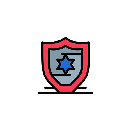 American, Protection, Shield Business Logo Template. Flat Colorのイラスト素材