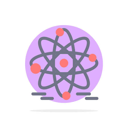 Atom, Education, Nuclear Abstract Circle Background Flat color Iconのイラスト素材