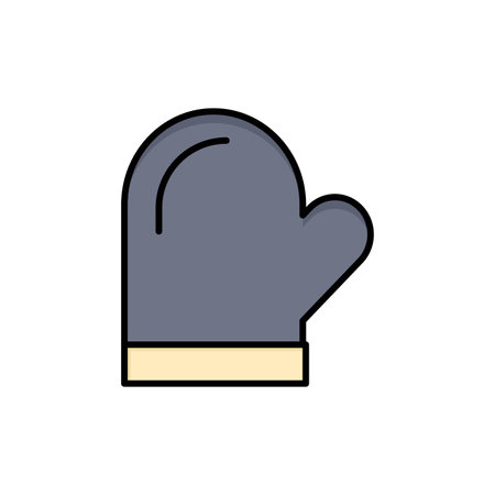 Glove, Potholder, Gloves, Kitchen, Oven  Flat Color Icon. Vector icon banner Templateのイラスト素材