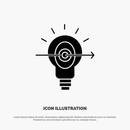 Bulb, Success, Focus, Business solid Glyph Icon vectorのイラスト素材