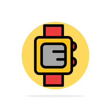 Hand Watch, Clock, School Abstract Circle Background Flat color Iconのイラスト素材