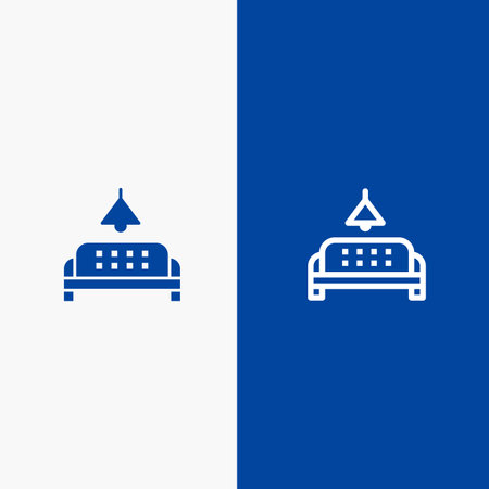 Sofa, Furniture, Lump, Home Line and Glyph Solid icon Blue bannerのイラスト素材