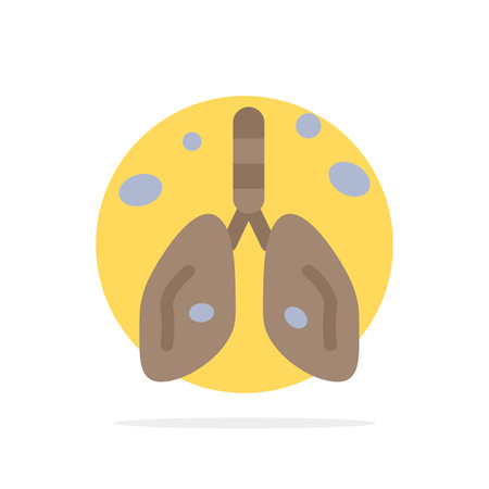 Pollution, Cancer, Heart, Lung, Organ Abstract Circle Background Flat color Iconのイラスト素材