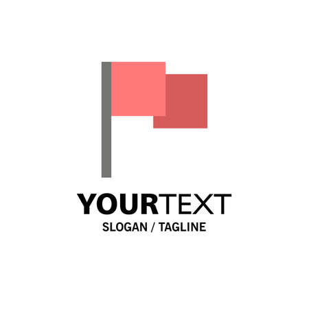 Basic, Flag, Ui Business Logo Template. Flat Colorのイラスト素材