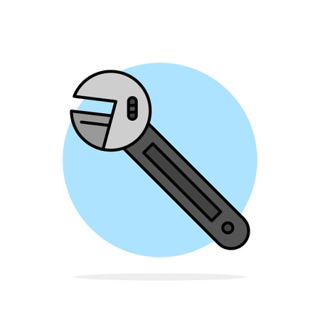 Wrench, Option, Tool, Spanner, Tool Abstract Circle Background Flat color Iconのイラスト素材