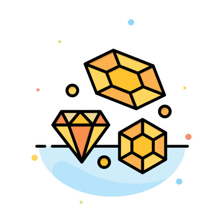 Diamond, Love, Heart, Wedding Abstract Flat Color Icon Templateのイラスト素材