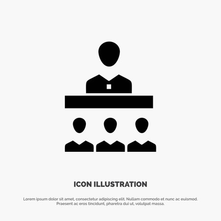 Meeting, Team, Teamwork, Office solid Glyph Icon vectorのイラスト素材