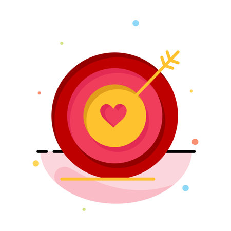 Target, Love, Heart, Wedding Business Logo Template. Flat Colorのイラスト素材