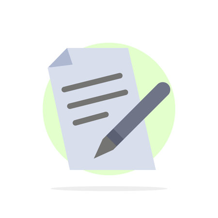 File, Education, Pen, Pencil Abstract Circle Background Flat color Iconのイラスト素材
