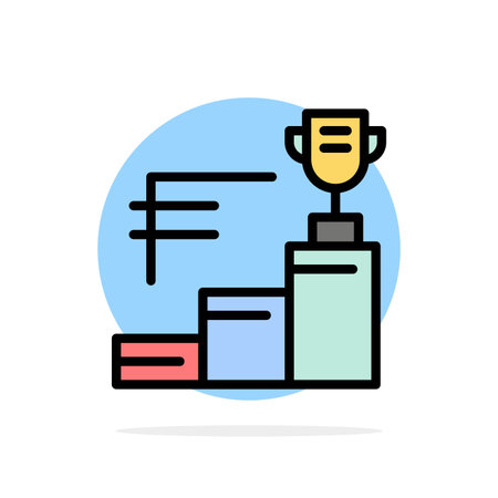 Achievements, Prize, Trophy, Trophy Cup Abstract Circle Background Flat color Iconのイラスト素材