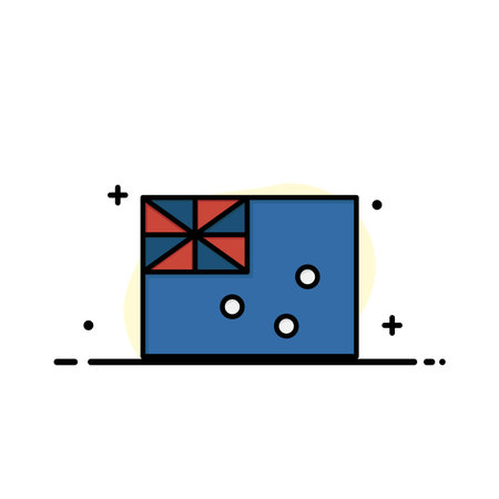 Aussie, Australia, Country, Flag  Business Flat Line Filled Icon Vector Banner Templateのイラスト素材