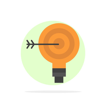 Target, Darts, Goal, Solution, Bulb, Idea Abstract Circle Background Flat color Iconのイラスト素材