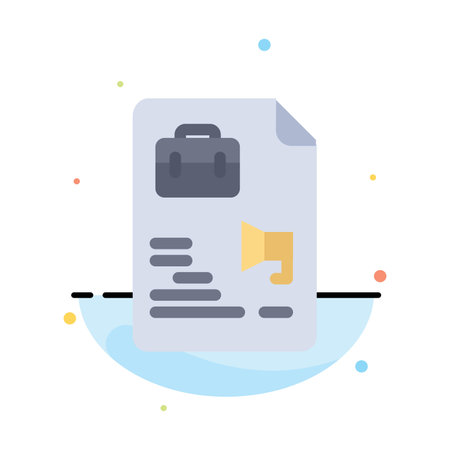 File, Document, Job, Bag Abstract Flat Color Icon Templateのイラスト素材