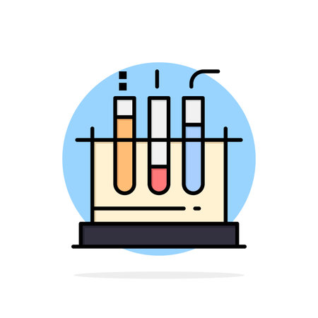 Tube, Test, Lab, Medical Abstract Circle Background Flat color Iconのイラスト素材