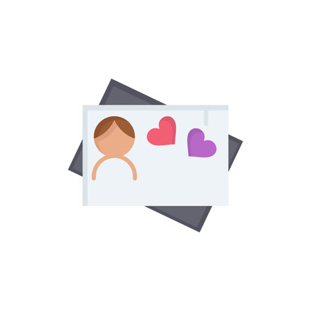 Card, Love, Heart  Flat Color Icon. Vector icon banner Templateのイラスト素材