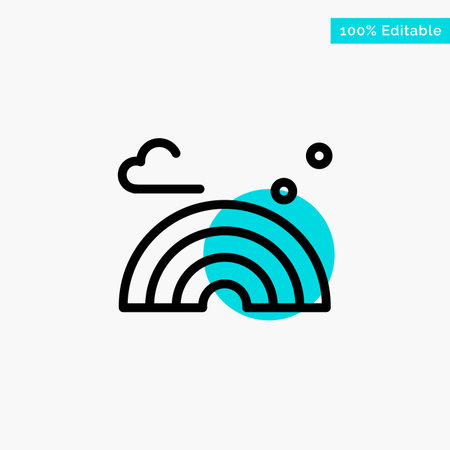 Nature, Rainbow, Spring, Wave turquoise highlight circle point Vector iconのイラスト素材