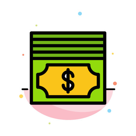 Cash, Dollar, Money Abstract Flat Color Icon Templateのイラスト素材